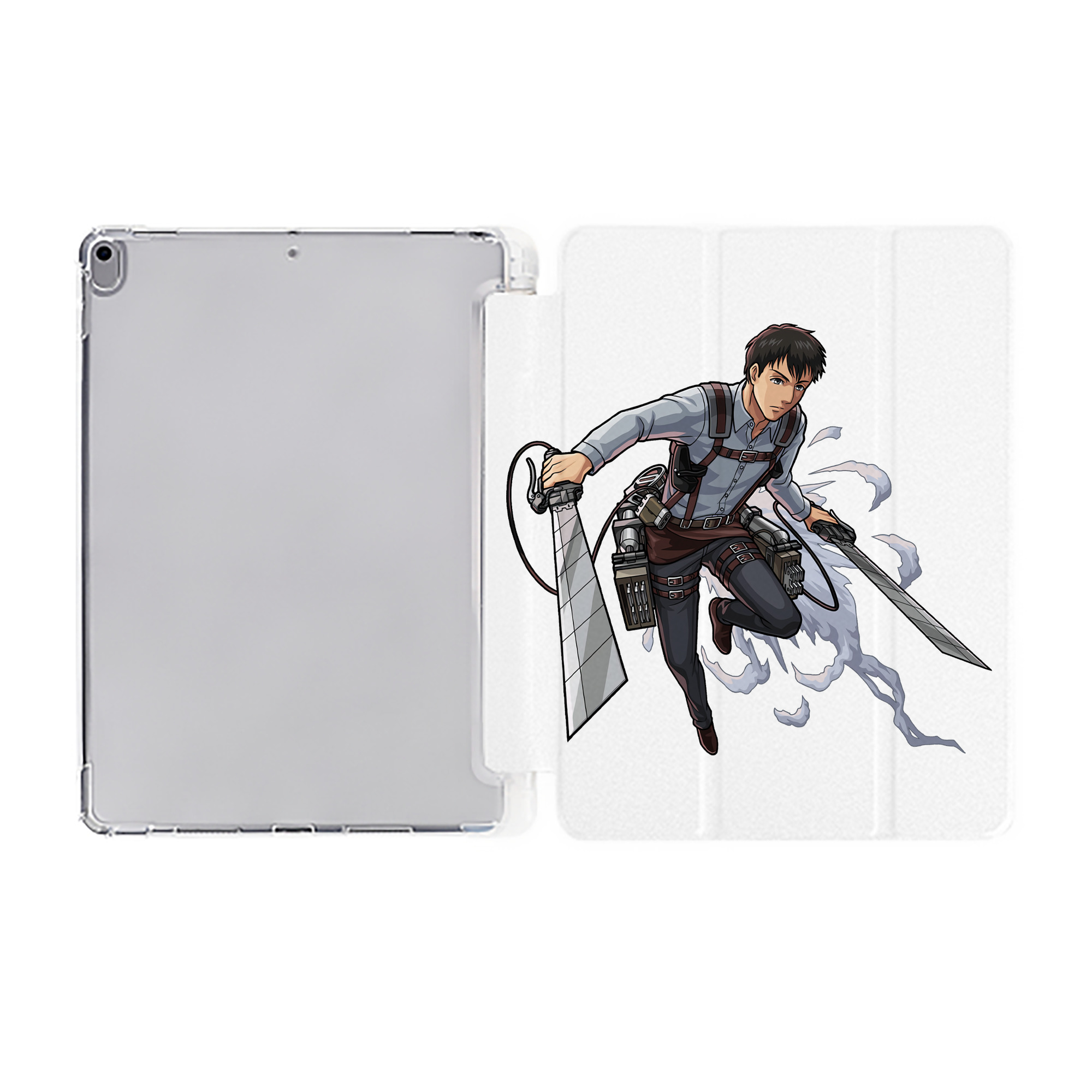 （画像用） 進撃の巨人 ベルトルト・フーバー Attack on Titan Bertholdt Hoover IPad ケース ペン収納付き 三つ折りスタンド PUレザー×シリコン 対応機種9.5/10.5/10.9インチ